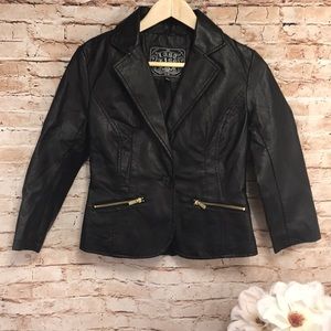 BLACK FAUX LEATHER JACKET